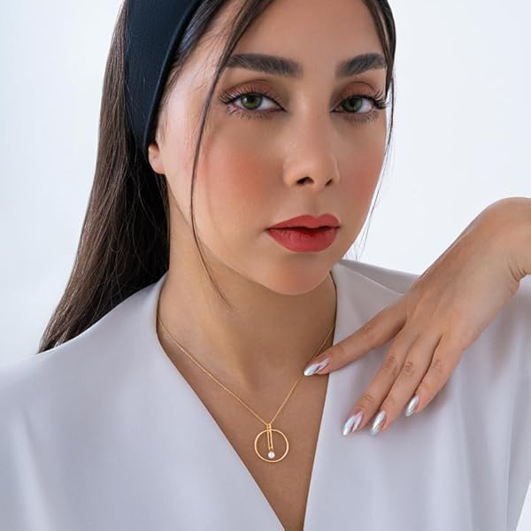 Collier – or 18 carats – 2.38 gr – design Cercle moderne avec perle suspendue – symbole élégant – Valeur refuge – Idée cadeau – poinçon 750 – Certificat d’authenticité – Salia Gold Paris - Image 3
