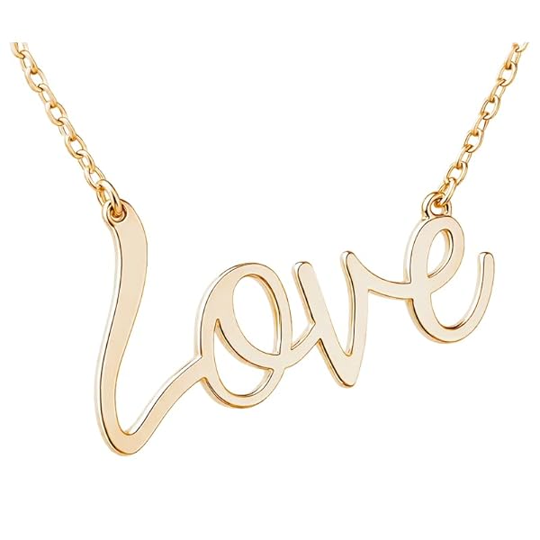 Collier – or 18 carats – 2.4 gr – design LOVE, motif romantique et gravé – symbole élégant – Valeur refuge – Idée cadeau – poinçon 750 – Certificat d’authenticité – Salia Gold Paris