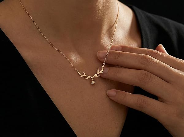 Collier – or 18 carats – 2.90 gr – bois de cerf avec perle en or facettée, élégance – Valeur refuge – Idée cadeau – poinçon 750 – Certificat d’authenticité – Salia Gold Paris - Image 6