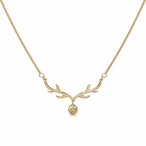 Collier – or 18 carats – 2.90 gr – bois de cerf avec perle en or facettée, élégance – Valeur refuge – Idée cadeau – poinçon 750 – Certificat d’authenticité – Salia Gold Paris