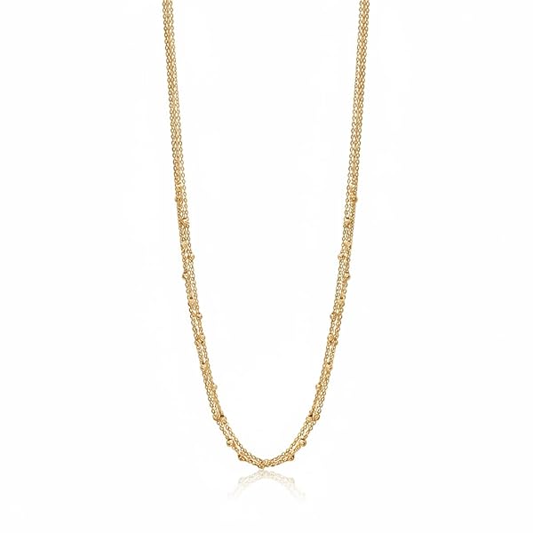 Collier – or 18 carats – 6.05 gr – à cinq rangs avec petites perles facettées, élégance et allure – Valeur refuge – Idée cadeau – poinçon 750 – Certificat d’authenticité – Salia Gold Paris
