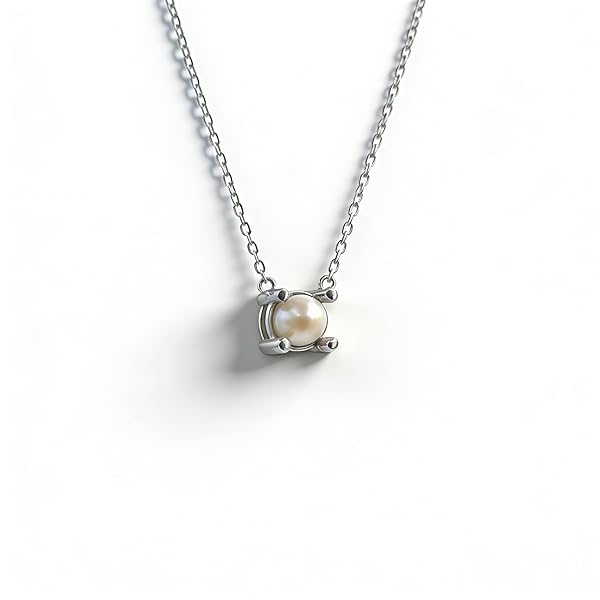 Collier – or blanc 18 carats – 2.58 gr – design minimaliste à perle, Élégance intemporelle – symbole élégant – Valeur refuge – Idée cadeau – poinçon 750 – Certificat d’authenticité – Salia Gold Paris