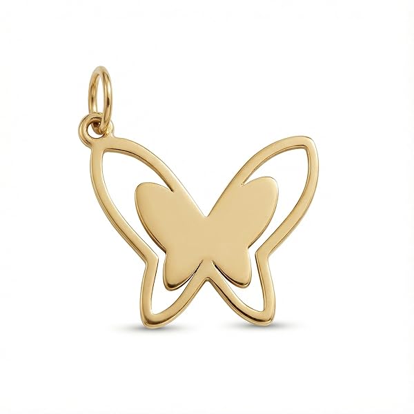 Pendentif Femme – or 18 carats – 0.25 gr – deux papillons entrelacés, design artisanal – Valeur refuge – Idée cadeau – poinçon 750 – Certificat d’authenticité – Salia Gold Paris