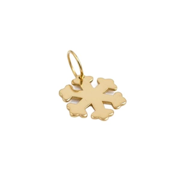 Pendentif Femme – or 18 carats – 0.32 gr – design flocon de neige, design artisanal élégant – symbole élégant – Valeur refuge – Idée cadeau – poinçon 750 – Certificat d’authenticité – Salia Gold Paris
