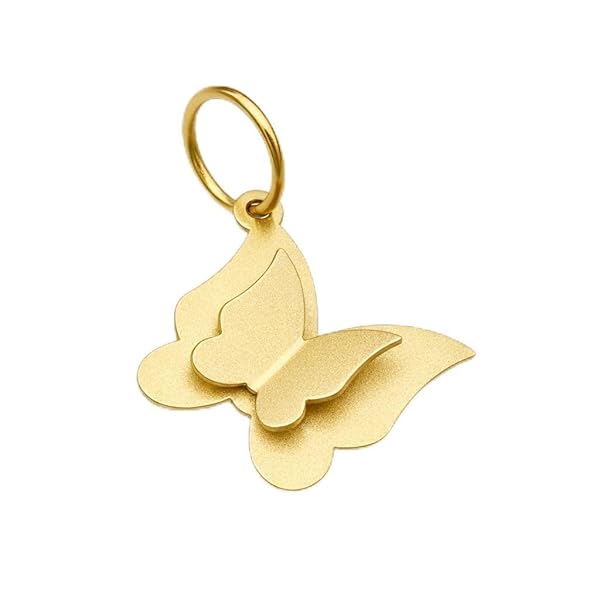 Pendentif Femme – or 18 carats – 0.43 gr – design petit papillon intérieur, finition mate élégante – Valeur refuge – Idée cadeau – poinçon 750 – Certificat d’authenticité – Salia Gold Paris