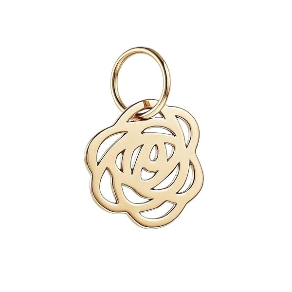 Pendentif Femme – or rose 18 carats – 0.24 gr – fleur de rose, bijou artisanal – Valeur refuge – Idée cadeau – poinçon 750 – Certificat d’authenticité – Salia Gold Paris