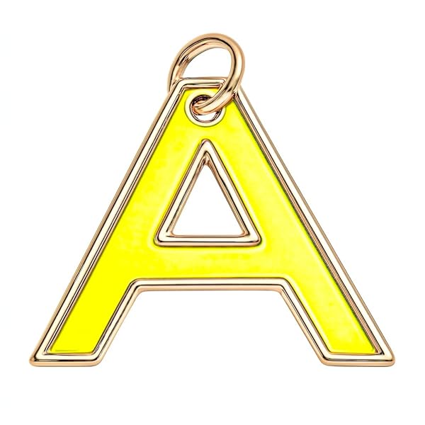 Pendentif – or 18 carats – 0.26 gr – design lettre A émaillé jaune, initial raffiné – symbole élégant – Valeur refuge – Idée cadeau – poinçon 750 – Certificat d’authenticité – Salia Gold Paris