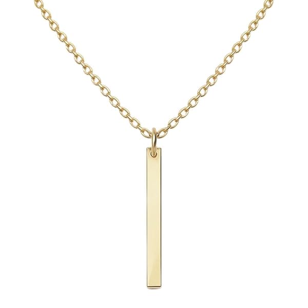 Pendentif – or 18 carats – 0.48 gr – design barre rectangulaire minimaliste – symbole élégant – Valeur refuge – Idée cadeau – poinçon 750 – Certificat d’authenticité – Salia Gold Paris