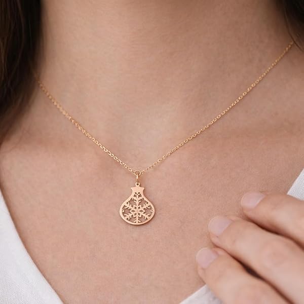 Pendentif – or 18 carats – 0.63 gr – neige & grenade, élégance – Valeur refuge – Idée cadeau – poinçon 750 – Certificat d’authenticité – Salia Gold Paris - Image 3