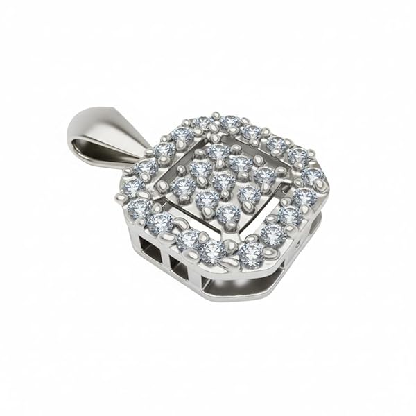 Pendentif – or 18 carats – 0.68 gr – floral pavé de pierres blanches étincelantes, Élégance artisanale – Valeur refuge – Idée cadeau – poinçon 750 – Certificat d’authenticité – Salia Gold Paris