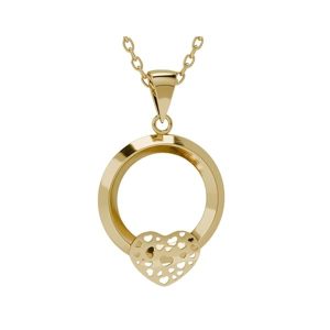 Pendentif or 18k 0.91gr Or 750/1000 anneau avec cœur ajouré – Garantie 5 ans – Salia Gold Paris