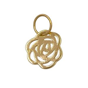 Pendentif or jaune 18 carats 0.24gr Or 750/1000 – Fleur de Rose élégante – Bijou raffiné et artisanal – Salia Gold Paris