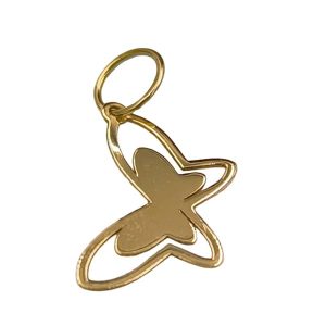 Pendentif or jaune 18 carats 0.25gr Or 750/1000 – Deux papillons entrelacés, design raffiné et artisanal – Salia Gold Paris