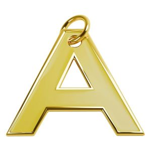 Pendentif or jaune 18 carats 0.26gr Or 750/1000 lettre A émaillé jaune – design initial raffiné – Salia Gold Paris