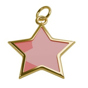 Pendentif or jaune 18 carats 0,36 gr Or 750/1000 Étoile à cinq branches émaillée Rose – Détails Artistiques Fins – Salia Gold Paris