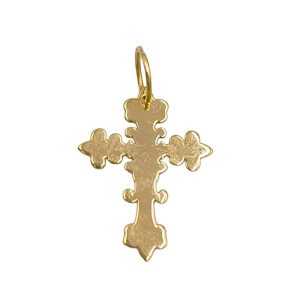 Pendentif or jaune 18 carats 0,36gr Or 750/1000 croix élégante bijou artisanal garanti 5 ans Salia Gold Paris