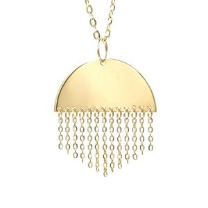 Pendentif or jaune 18 carats – 1,06g Or 750:100 – Design demi-cercle avec chaînes pendantes – Finition polie artisanale – Salia Gold Paris