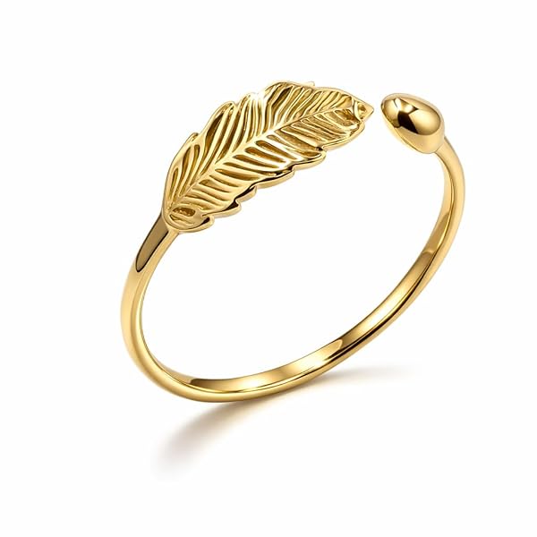 Salia Gold Paris Bague – or 18 Carats – 1.03 gr – Feuille & goutte de pluie – Valeur refuge – Idée cadeau – poinçon 750 – Certificat d’authenticité