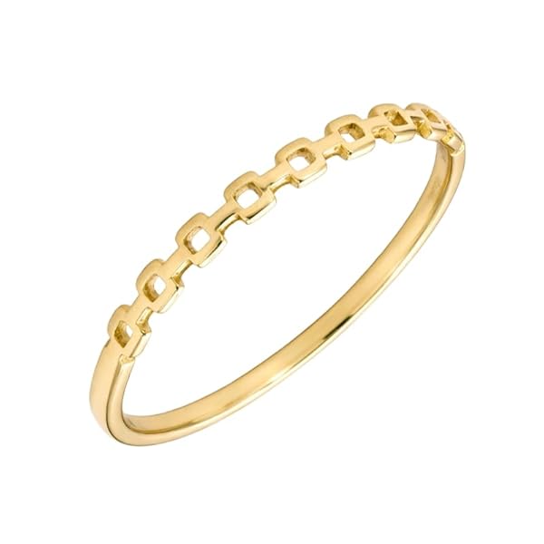 Salia Gold Paris Bague – or 18 carats – 0.92 gr – Moderne en enfilade de carrés délicats – Valeur refuge – Idée cadeau – poinçon 750 – Certificat d’authenticité