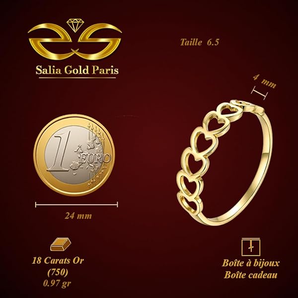 18K Gold Ring — Romantic Interlocking Hearts - Image 3