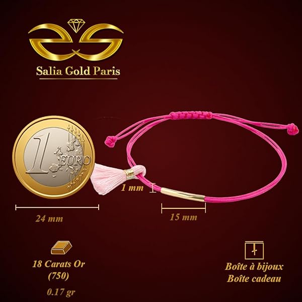 Salia Gold Paris Bracelet – or 18 Carats – 0.17 gr – design inspiré croissant doré – Valeur refuge – Idée cadeau – poinçon 750 – Certificat d’authenticité - Image 4