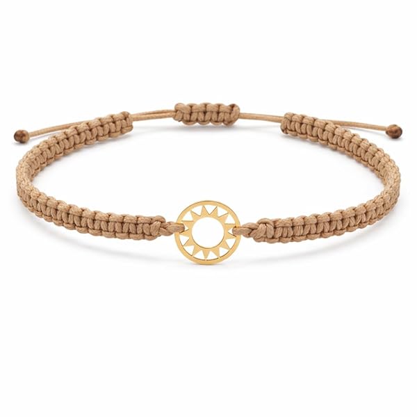 Salia Gold Paris Bracelet – or 18 Carats – 0.20 gr – design soleil dans un cercle – Valeur refuge – Idée cadeau – poinçon 750 – Certificat d’authenticité