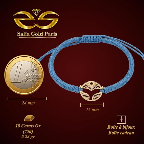 Salia Gold Paris Bracelet – or 18 carats – 0.28 gr – Nage de baleine ensoleillée – Valeur refuge – Idée cadeau – poinçon 750 – Certificat d’authenticité - Image 4