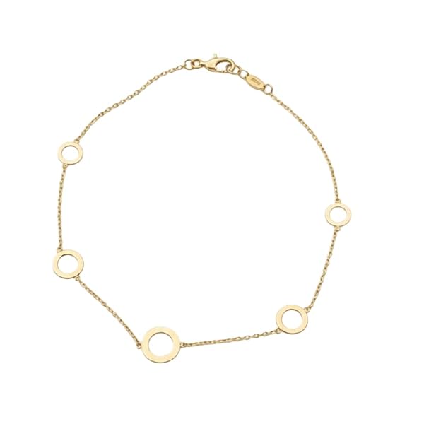 Salia Gold Paris Bracelet – or 18 carats – 0.97 gr – Géométrique orné de petits et grands cercles ajourés – Valeur refuge – Idée cadeau – poinçon 750 – Certificat d’authenticité