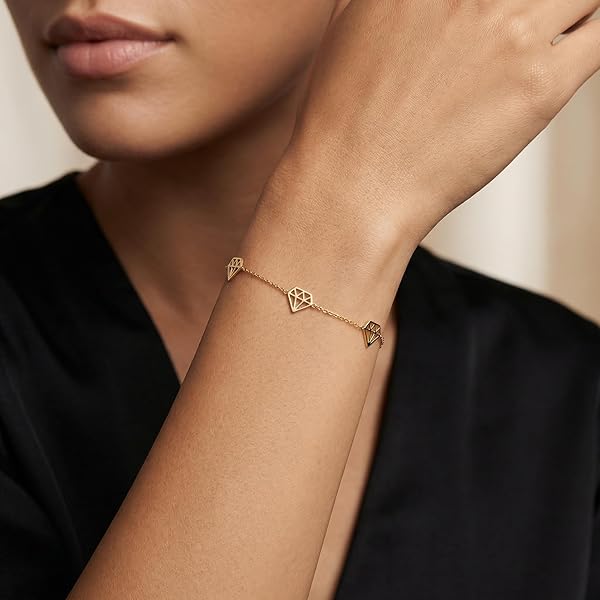 Bracelet Diamants Élégamment Reliés — Bijou Joaillerie Fine, Idée Cadeau - Image 2
