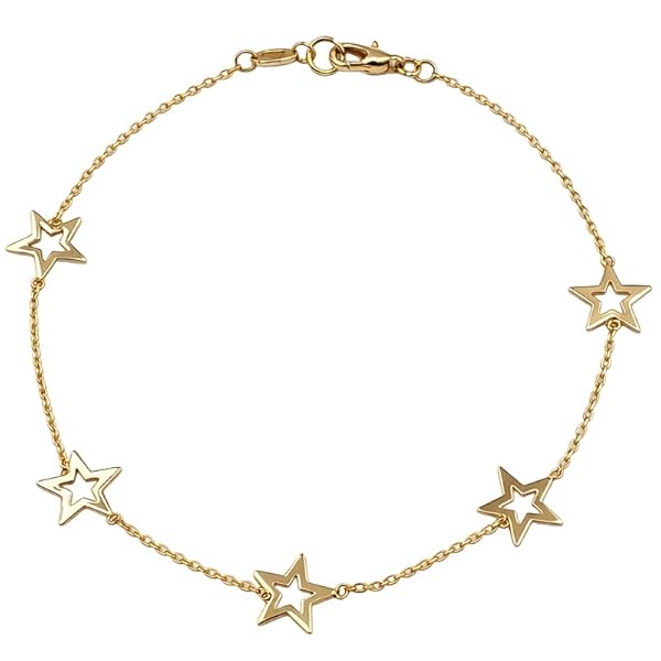 Salia Gold Paris Bracelet – or 18 carats – 1.15 gr – Étoiles scintillantes évidées – Valeur refuge – Idée cadeau – poinçon 750 – Certificat d’authenticité