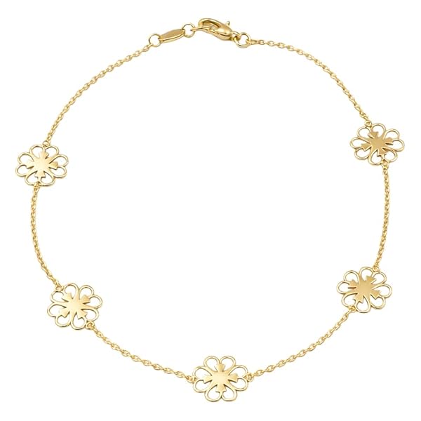 Salia Gold Paris Bracelet – or 18 carats – 1.24 gr – Fleurs délicates reliées – Valeur refuge – Idée cadeau – poinçon 750 – Certificat d’authenticité