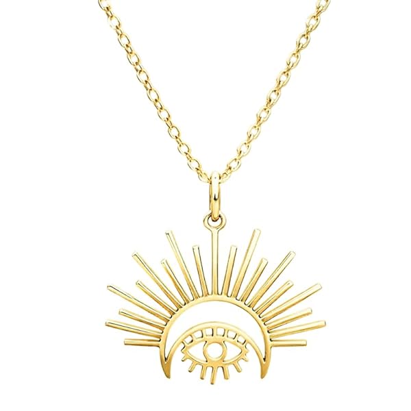 Salia Gold Paris Collier – or 18 Carats – 2.71 gr – Motif Soleil et Œil – Valeur refuge – Cadeau – certificat d’authenticité