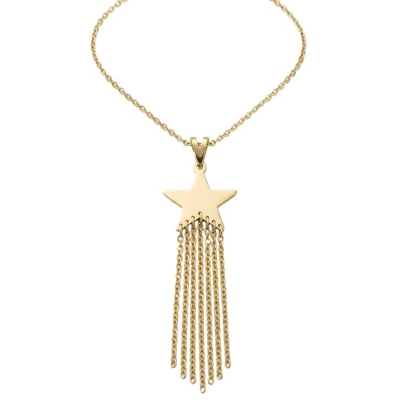 Salia Gold Paris Collier – or 18 Carats – 2.82 gr – Collier étoile à cascades de chaînes dorées délicatement pendantes – Valeur refuge – Idée cadeau – poinçon 750 – Certificat d’authenticité