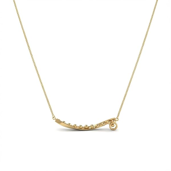 Salia Gold Paris Collier – or 18 Carats – 3.94 gr – vague de mer avec gouttes d'eau – Valeur refuge – Idée cadeau – poinçon 750 – Certificat d’authenticité