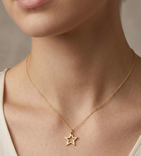 Salia Gold Paris Collier – or 18 carats – 1.25 gr – Étoile ajourée cinq branches, éclat délicat – Valeur refuge – Idée cadeau – poinçon 750 – Certificat d’authenticité - Image 3
