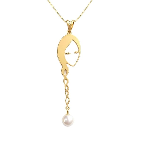 Salia Gold Paris Pendentif – or 18 Carats – 1.10 gr – pendentif visage avec perles – Valeur refuge – Idée cadeau – poinçon 750 – Certificat d’authenticité