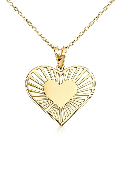 Salia Gold Paris Pendentif – or 18 Carats – 1.18 gr – cœur lumineux – Valeur refuge – Idée cadeau – poinçon 750 – Certificat d’authenticité