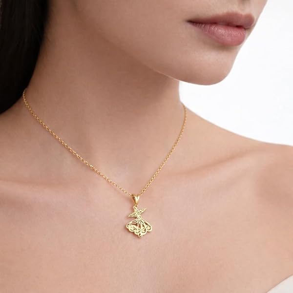 Salia Gold Paris Pendentif – or 18 Carats – 1.55 gr – Inspiration de la danse des derviches tourneurs – Valeur refuge – Idée cadeau – poinçon 750 – Certificat d’authenticité - Image 3