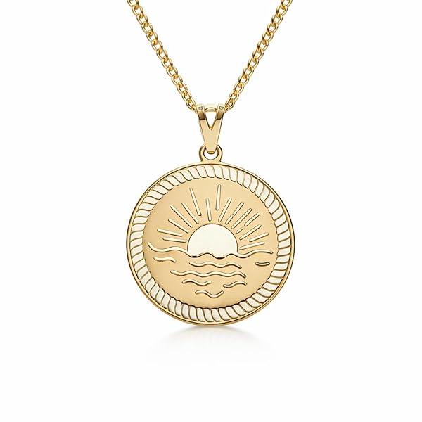 Salia Gold Paris Pendentif – or 18 Carats – 2.81 gr – symbole de coucher de soleil – Valeur refuge – Idée cadeau – poinçon 750 – Certificat d’authenticité