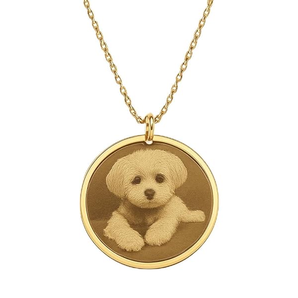 Salia Gold Paris Pendentif – or 18 Carats – 2.94 gr – Plaque en or finement gravée d’un petit chien – Valeur refuge – Idée cadeau – poinçon 750 – Certificat d’authenticité