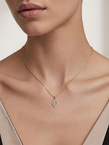 Salia Gold Paris Pendentif – or 18 carats – 0.23 gr – Feuille délicate et élégante – Valeur refuge – Idée cadeau – poinçon 750 – Certificat d’authenticité - Image 3