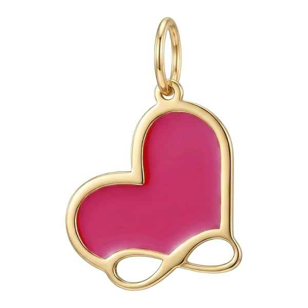 Salia Gold Paris Pendentif – or 18 carats – 0.45 gr – Cœur émaillé avec un symbole infini doré – Valeur refuge – Cadeau – poinçon 750 – Certificat d’authenticité