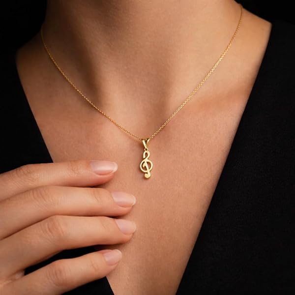 Salia Gold Paris Pendentif – or 18 carats – 0.98 gr – Clé de sol délicate et élégante – Valeur refuge – Idée cadeau – poinçon 750 – Certificat d’authenticité - Image 3