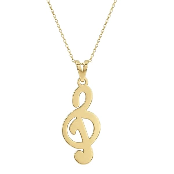 Salia Gold Paris Pendentif – or 18 carats – 0.98 gr – Clé de sol délicate et élégante – Valeur refuge – Idée cadeau – poinçon 750 – Certificat d’authenticité