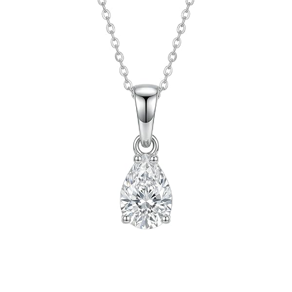Salia Gold Paris Pendentif – or blanc 18 Carats – 0.43 gr – en forme de goutte – Valeur refuge – Idée cadeau – poinçon 750 – Certificat d’authenticité